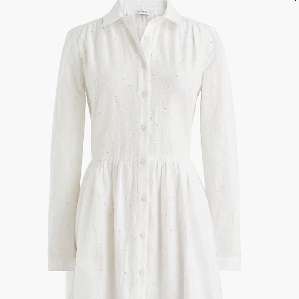 J. Crew White Long Sleeve Dress NWT♥️